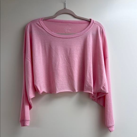 Urban Outfitters Pink Oversized Cropped Hoodie - Picture 1 of 3